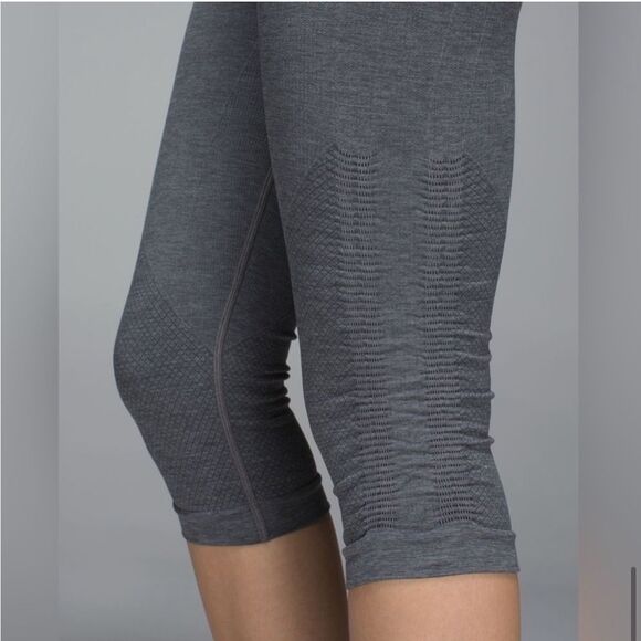 Lululemon In The Flow Crop Legging Heathered Gray - Picture 7 of 12